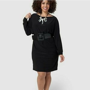 Igigi Kaori Infinity Dress Black Boatneck Oversized Size 30/32